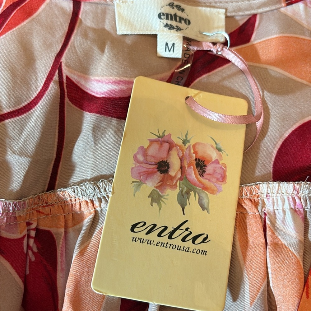 Entro v neck floral long sleeve mini dress - Picture 6 of 7